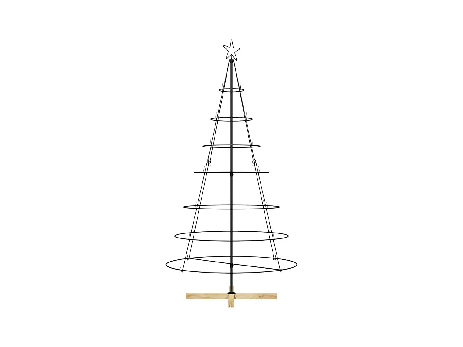 Árbol Cono de Navidad con soporte Negro 180 cm Acero