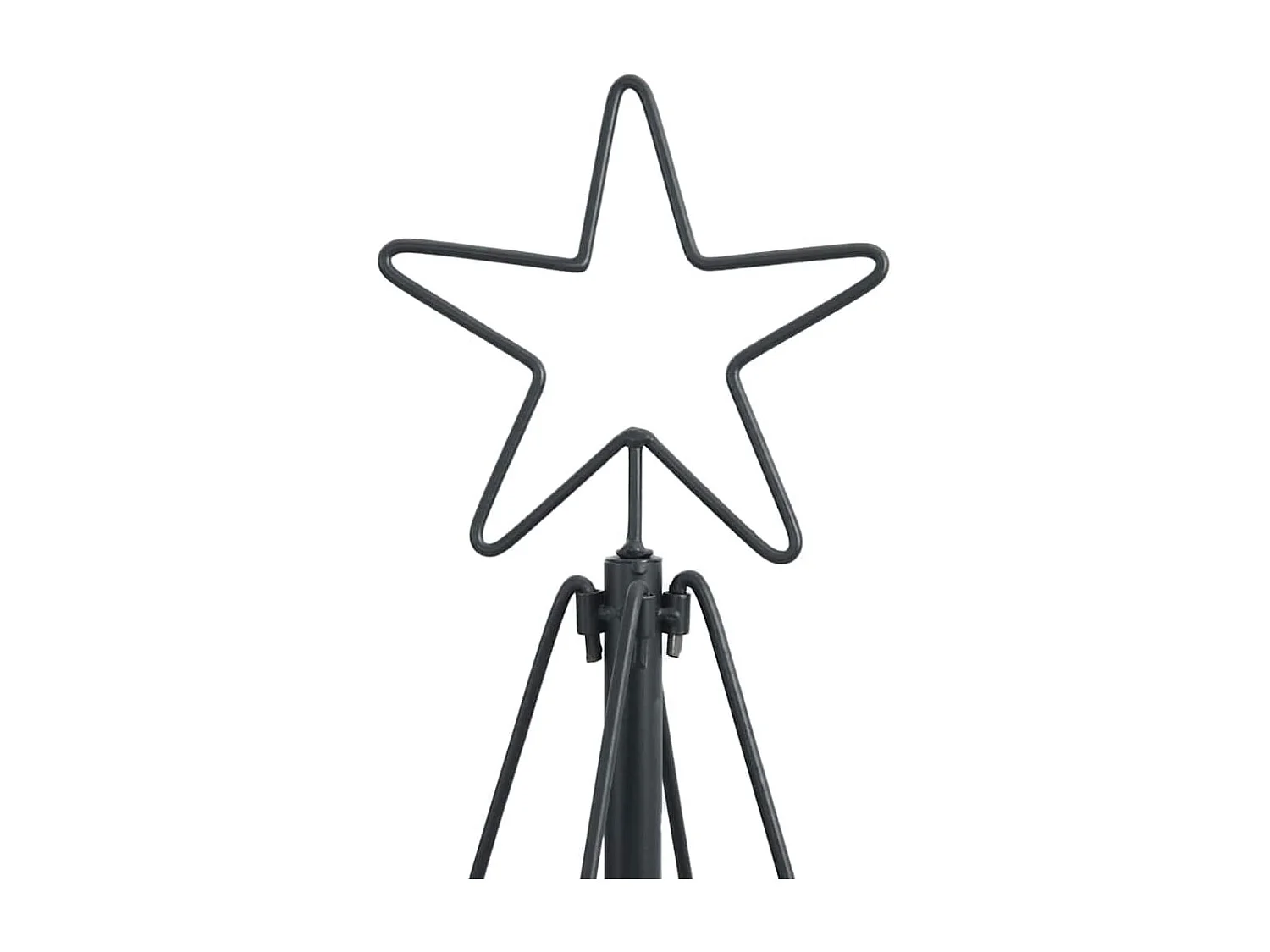 Arbre en cône de Noël avec support Noir 180 cm Acier