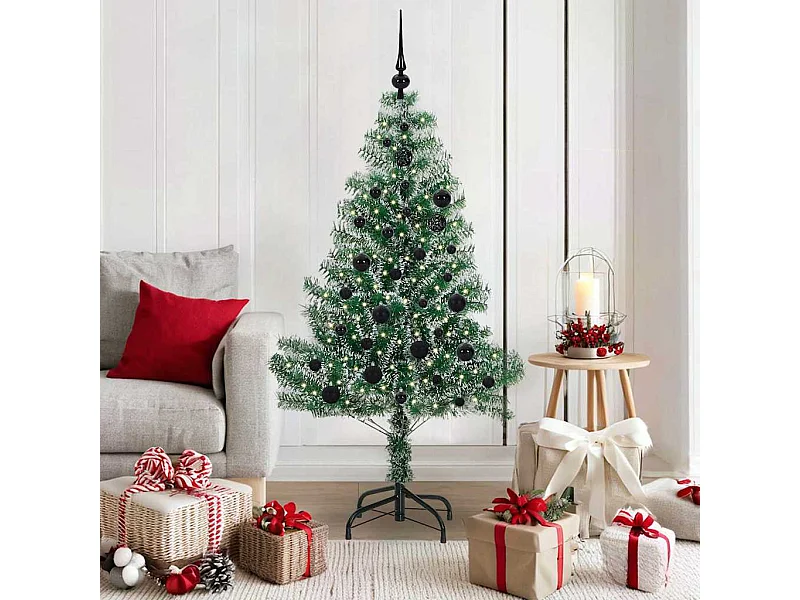 Arbre de Noël artificiel floconné de neige avec lumière LED