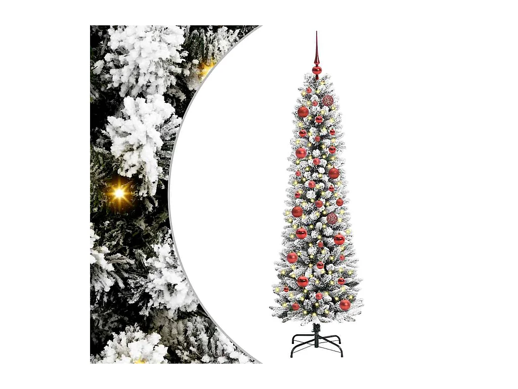 Sapin de Noël artificiel avec 150 LED Vert et blanc 150 cm