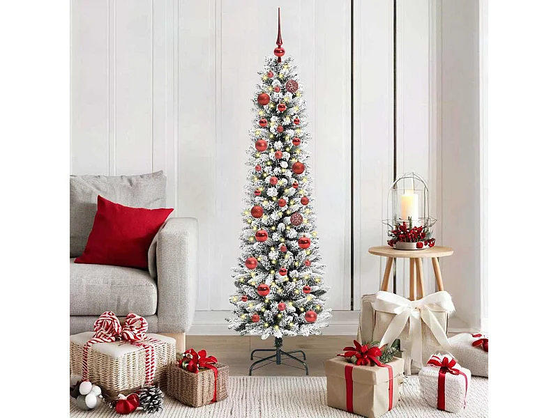 Sapin de Noël artificiel avec 150 LED Vert et blanc 150 cm