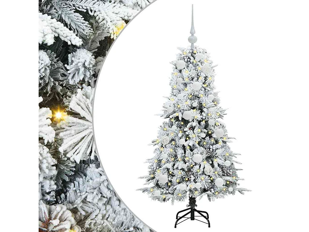 Kunstmatige Hinged Kerstboom met 150 LED Groen 120 cm PE en PVC