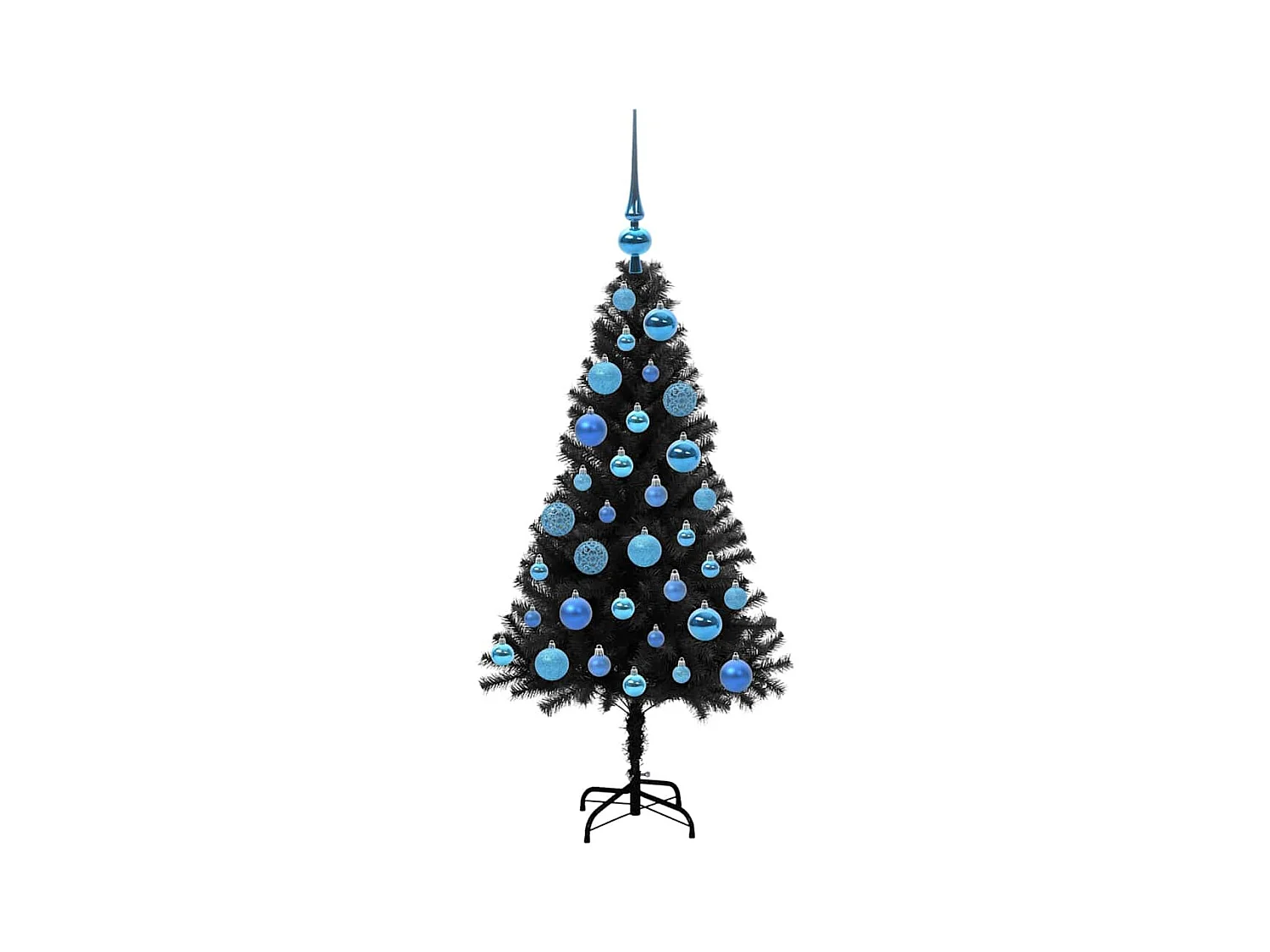 Árvore de Natal com 150 LEDs com suporte Preto 120 cm PVC