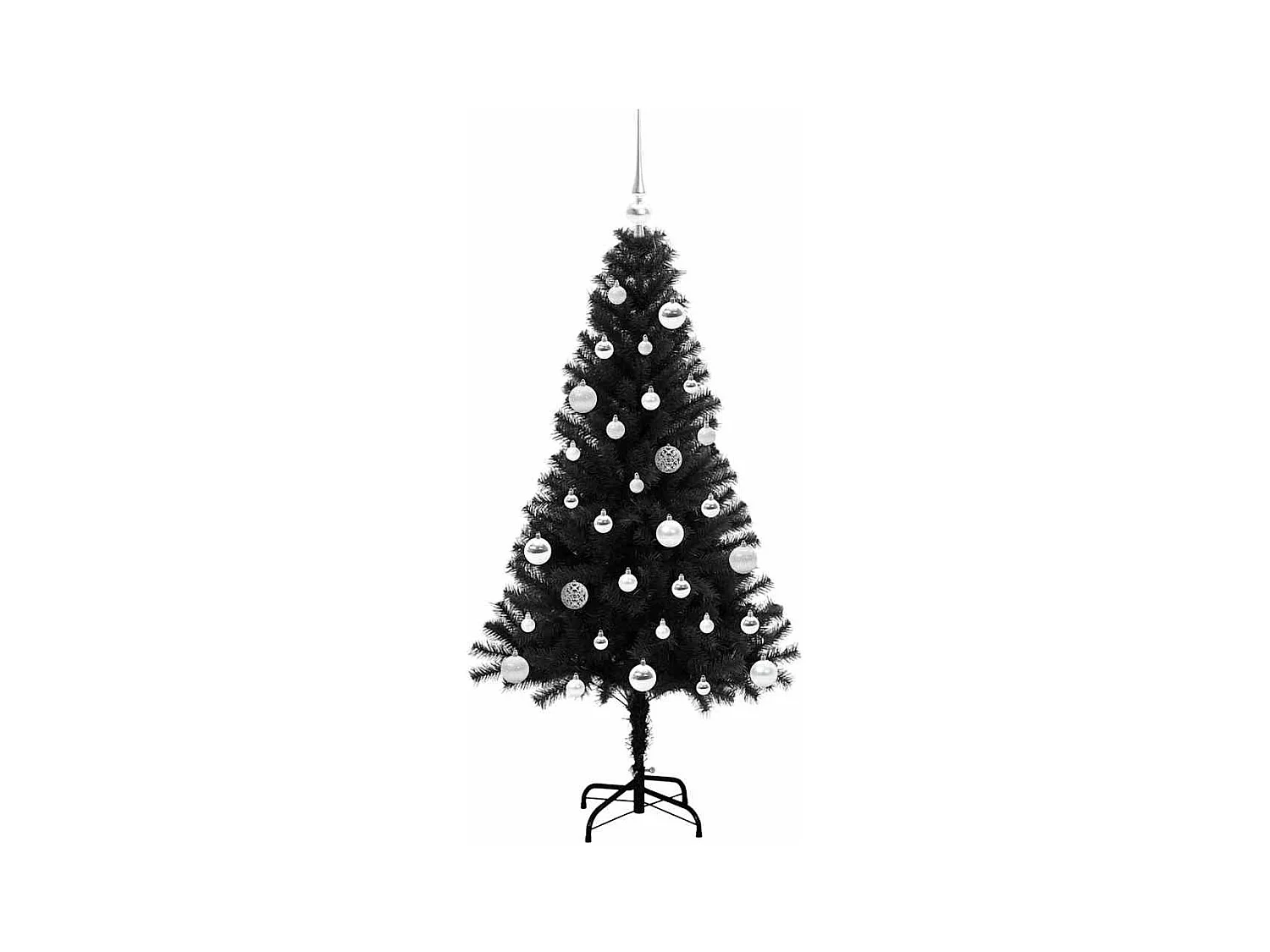 Árbol de Navidad con 150 LED con soporte Negro 150 cm PVC