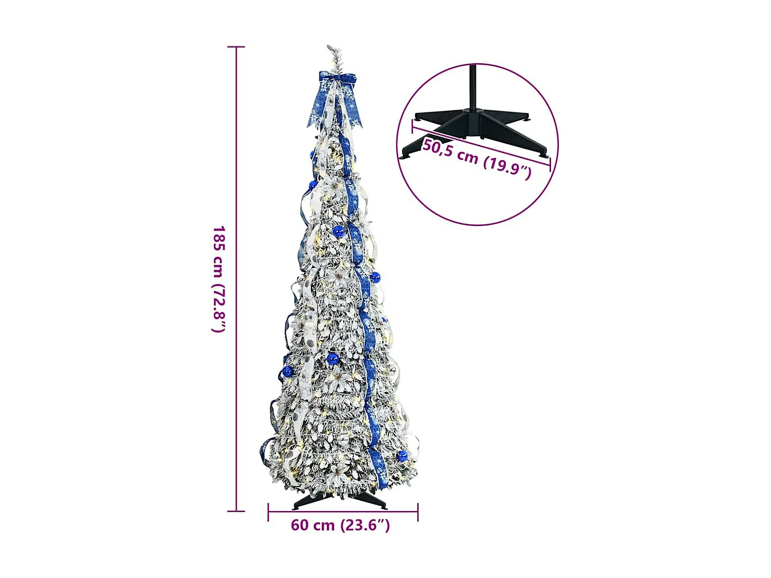 Árbol de Navidad artificial con 150 LED Verde 180 cm PVC