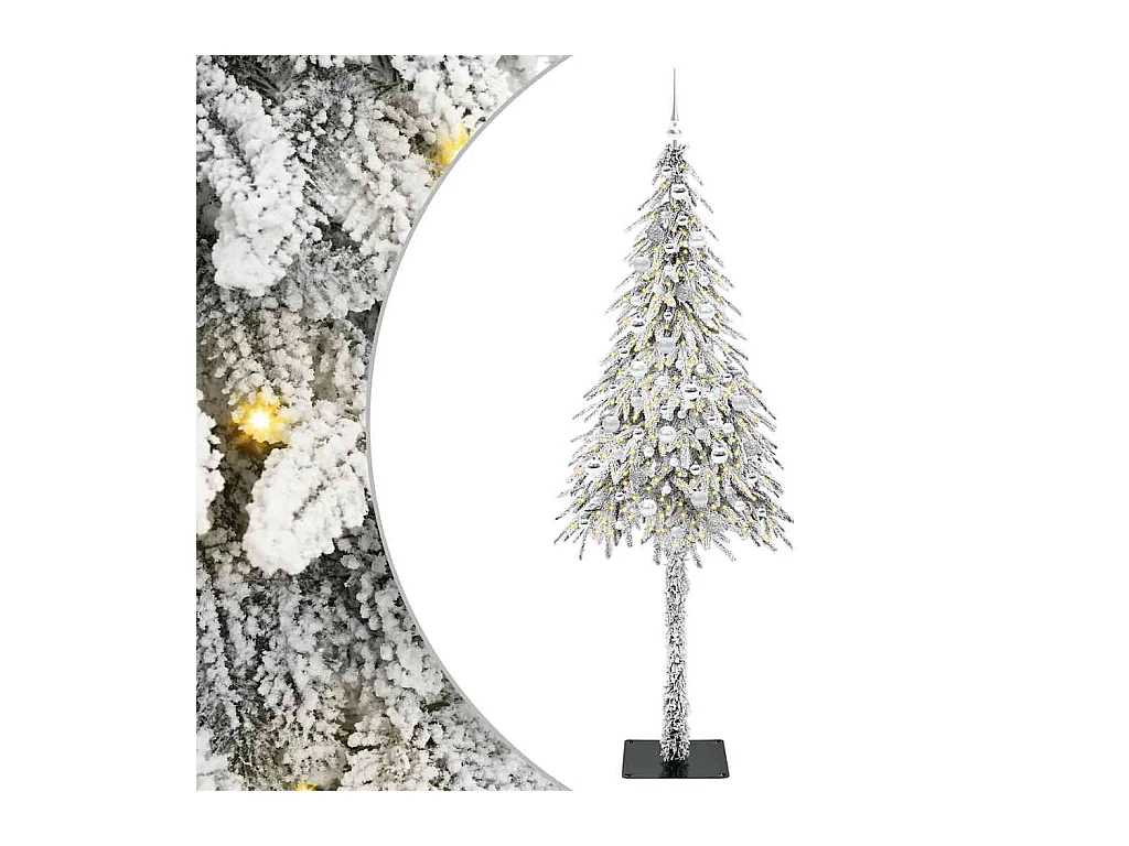 Sapin de Noël avec 300 LED Blanc 210 cm PE et Acier