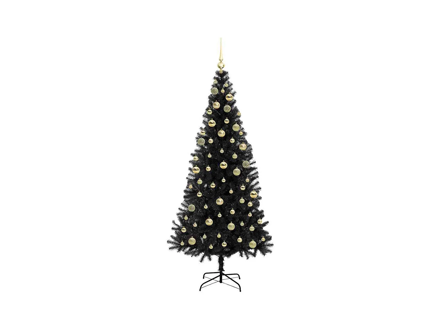 Sapin de Noël avec 300 LED avec support Noir 180 cm PVC