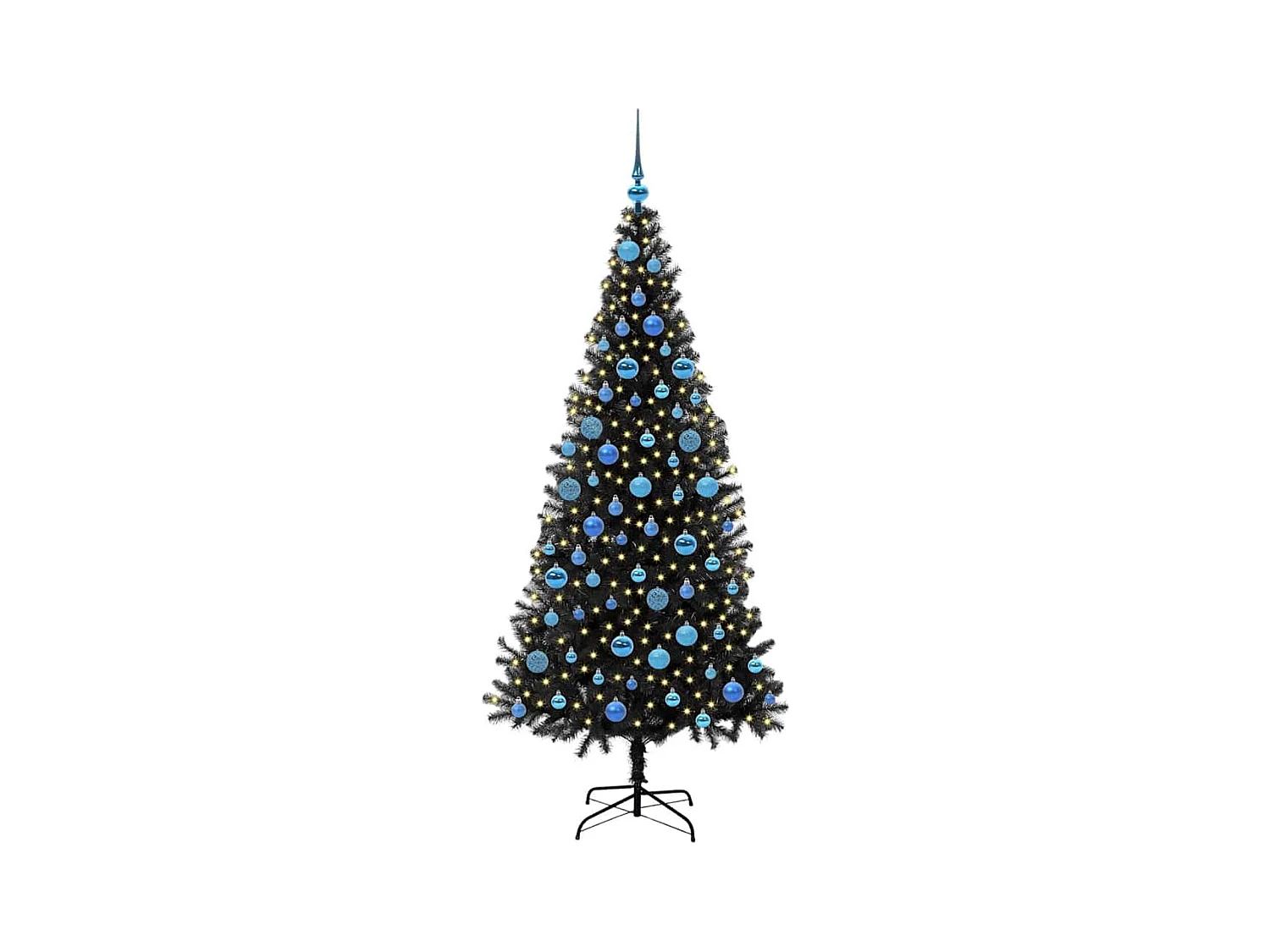 Árvore de Natal com 300 LEDs com suporte Preto 180 cm PVC