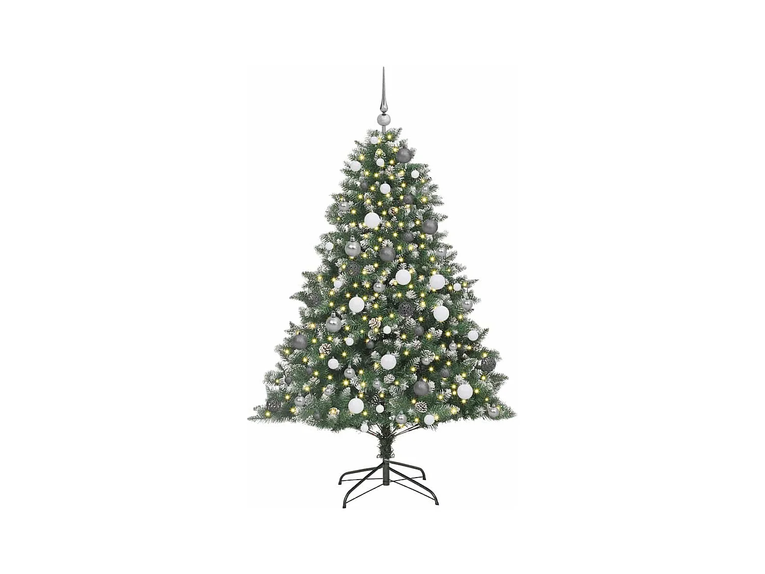Kunstkerstboom met LED -striplichten Groen 180cm PVC
