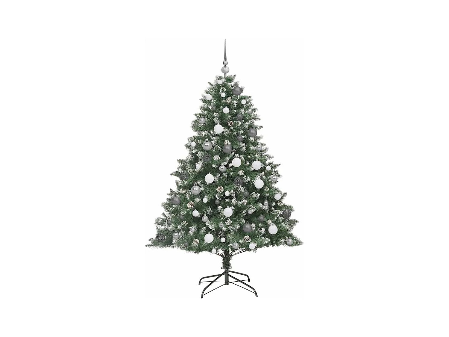 Kunstkerstboom met LED -striplichten Groen 180cm PVC