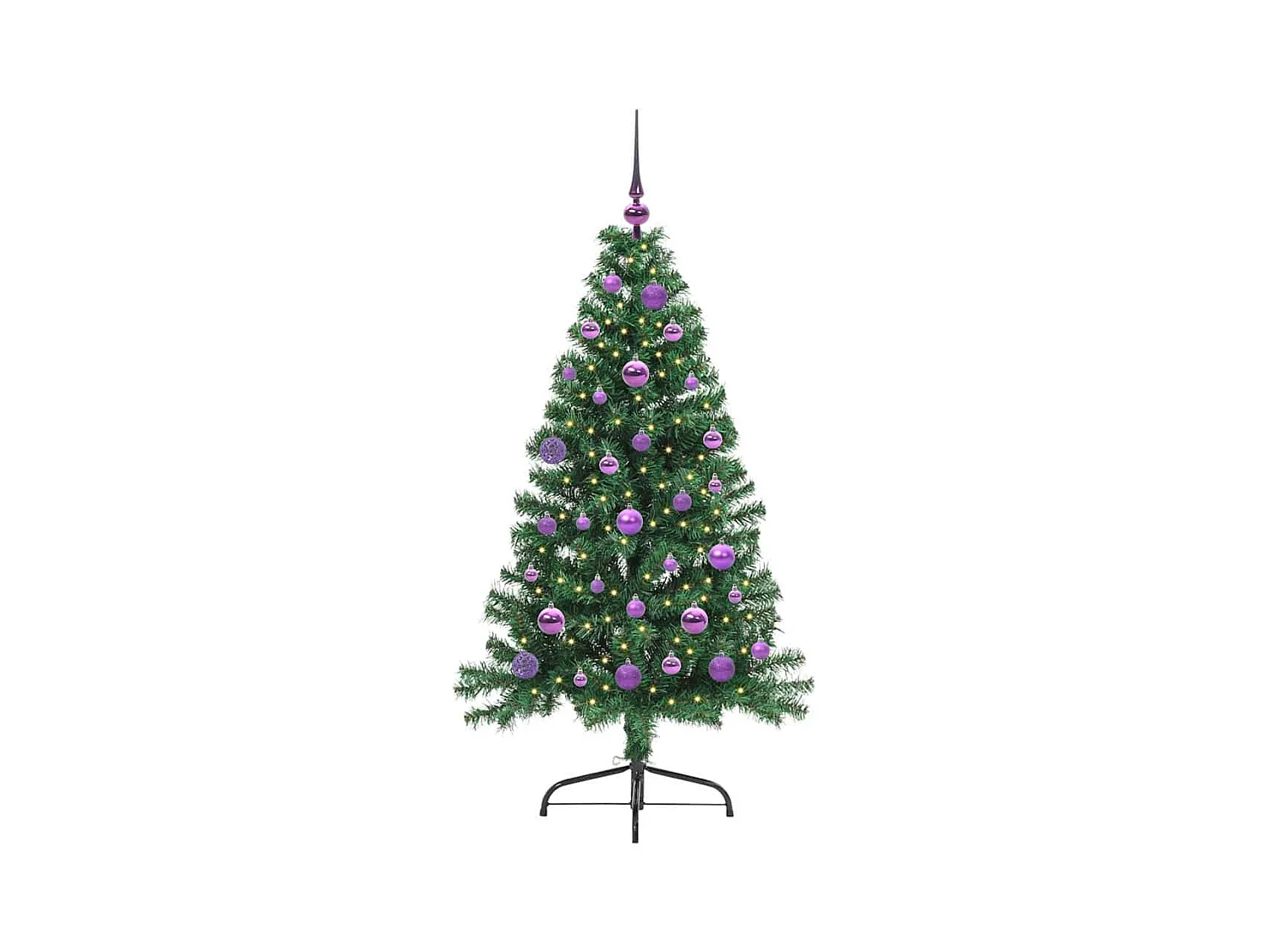 Sapin de Noël artificiel pré-éclairé Vert 150 cm PVC