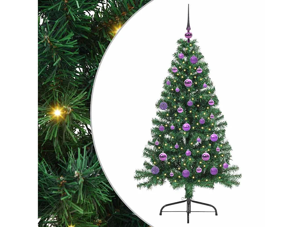 Kunststof Voorverlichte Kerstboom met 150 LED Groen 150 cm PVC