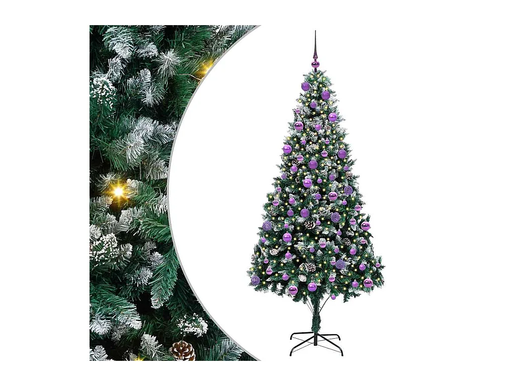 Árbol de Navidad artificial Verde 210 cm PVC y Acero y Plástico
