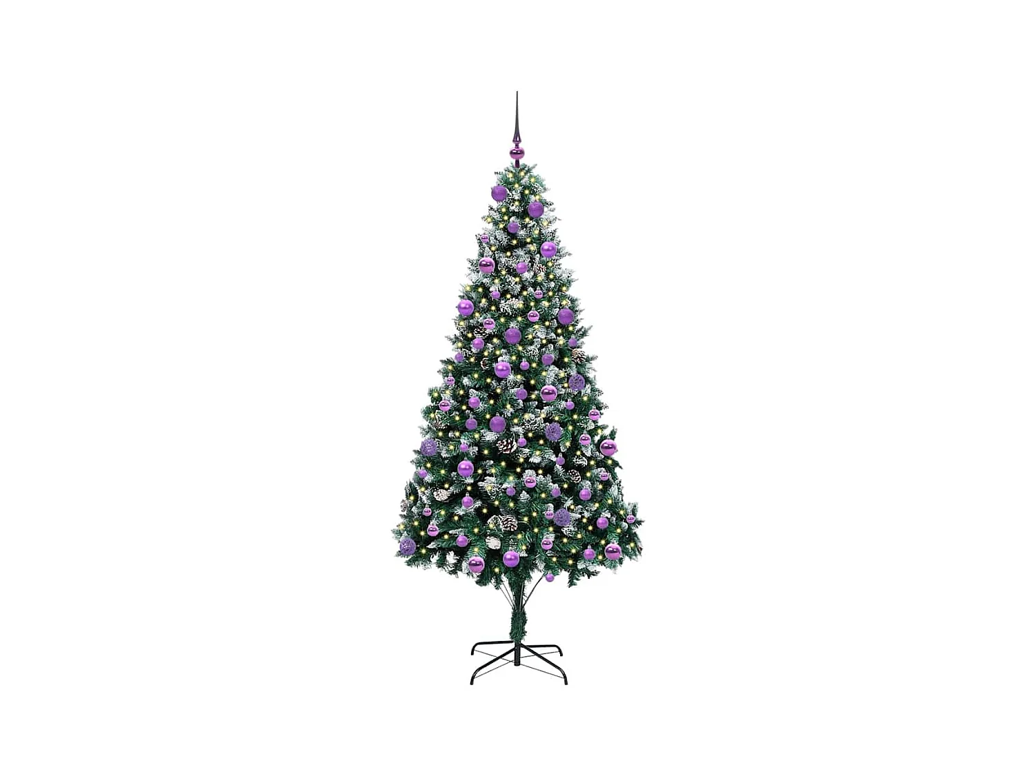 Árbol de Navidad artificial Verde 210 cm PVC y Acero y Plástico