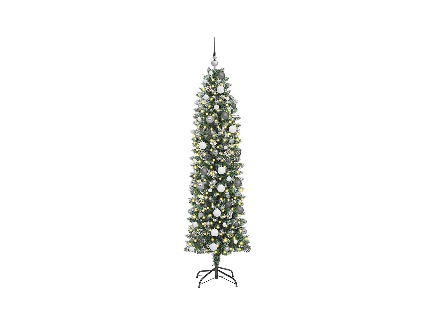 Arbre de Noël artificiel slim avec 300 LED Vert 210 cm