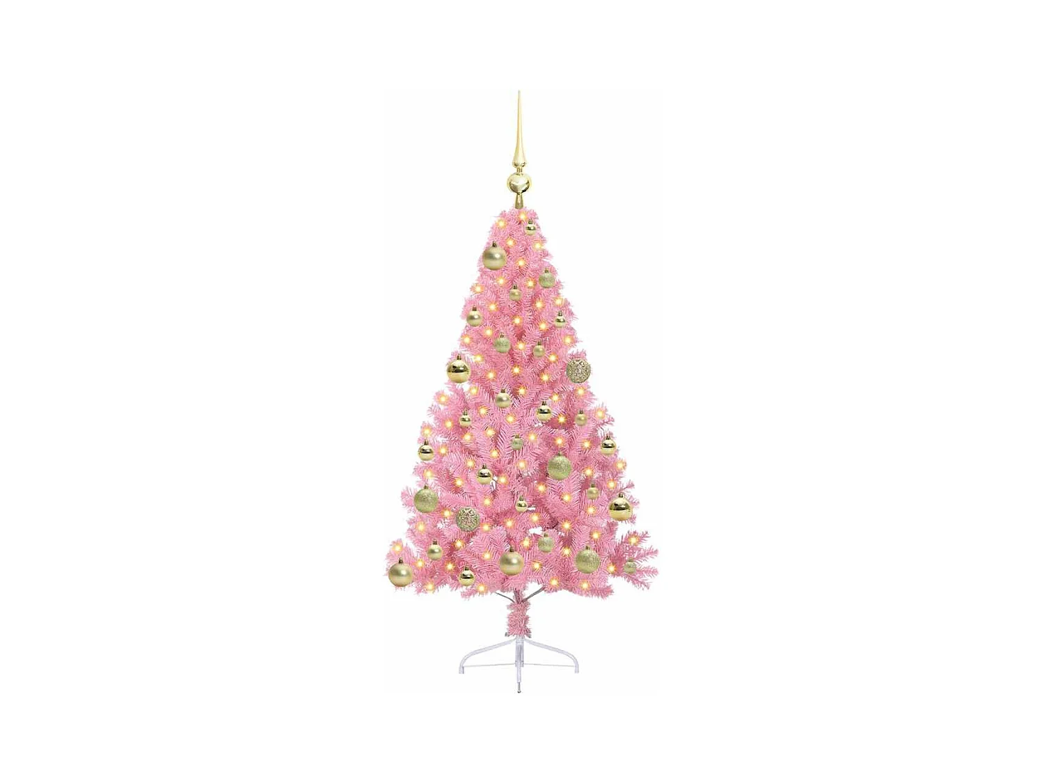 Sapin de Noël artificiel pré-éclairé Rose 120 cm PVC