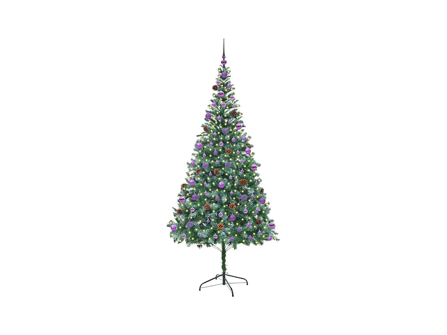 Árvore de Natal Artificial com 300 LEDs Verde 210 cm PVC e Aço