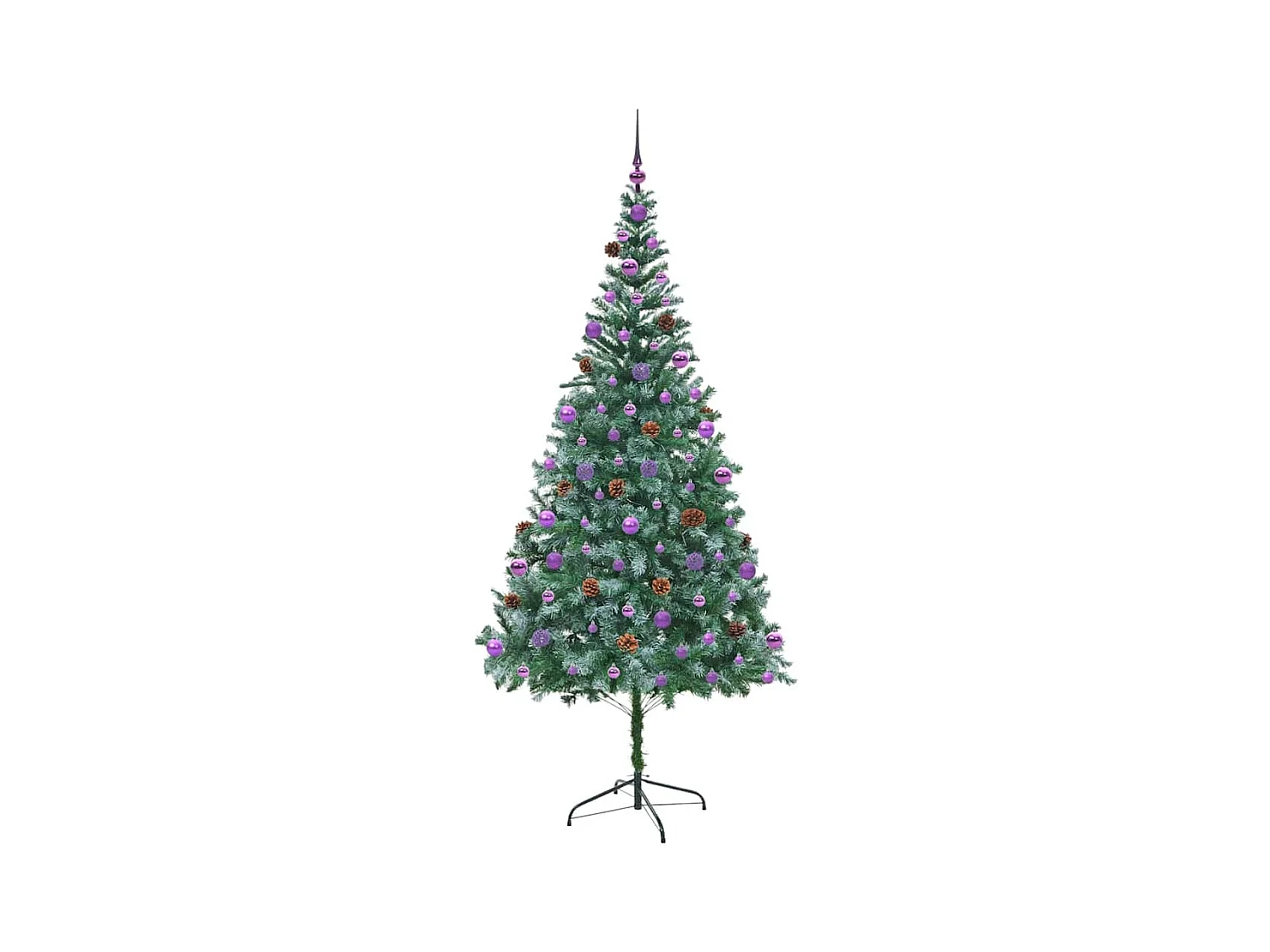 Árvore de Natal Artificial com 300 LEDs Verde 210 cm PVC e Aço