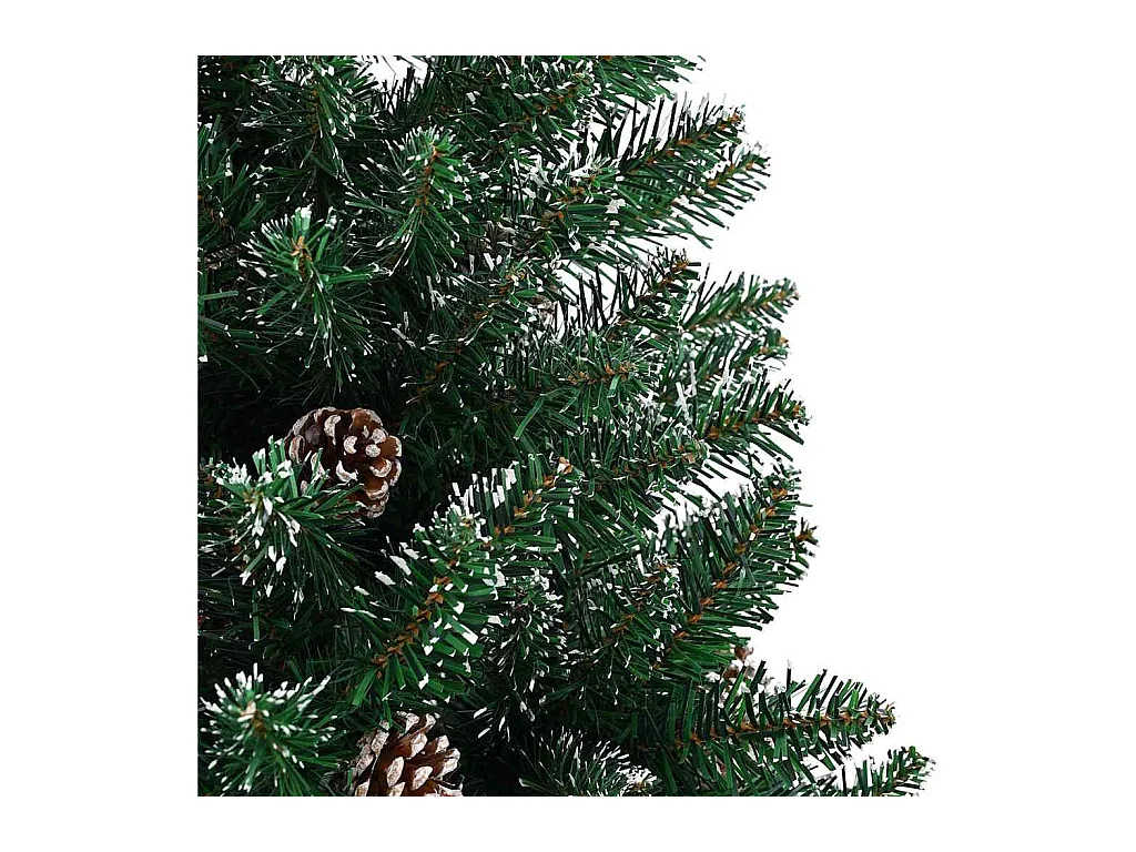 Slanke Kerstboom Groen en Wit 210 cm PVC en massief dennenhout