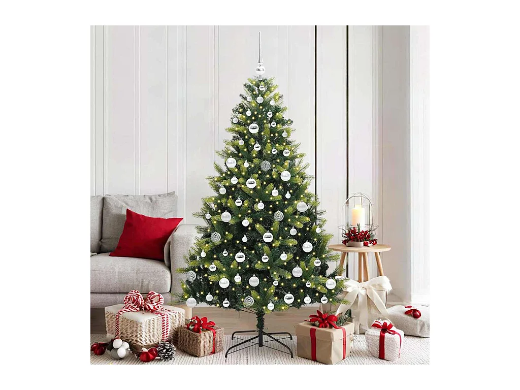 Árbol de Navidad Artificial Plegable 300 LEDs Verde 180 cm