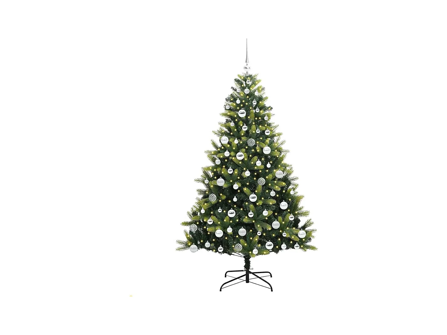 Árbol de Navidad Artificial Plegable 300 LEDs Verde 180 cm