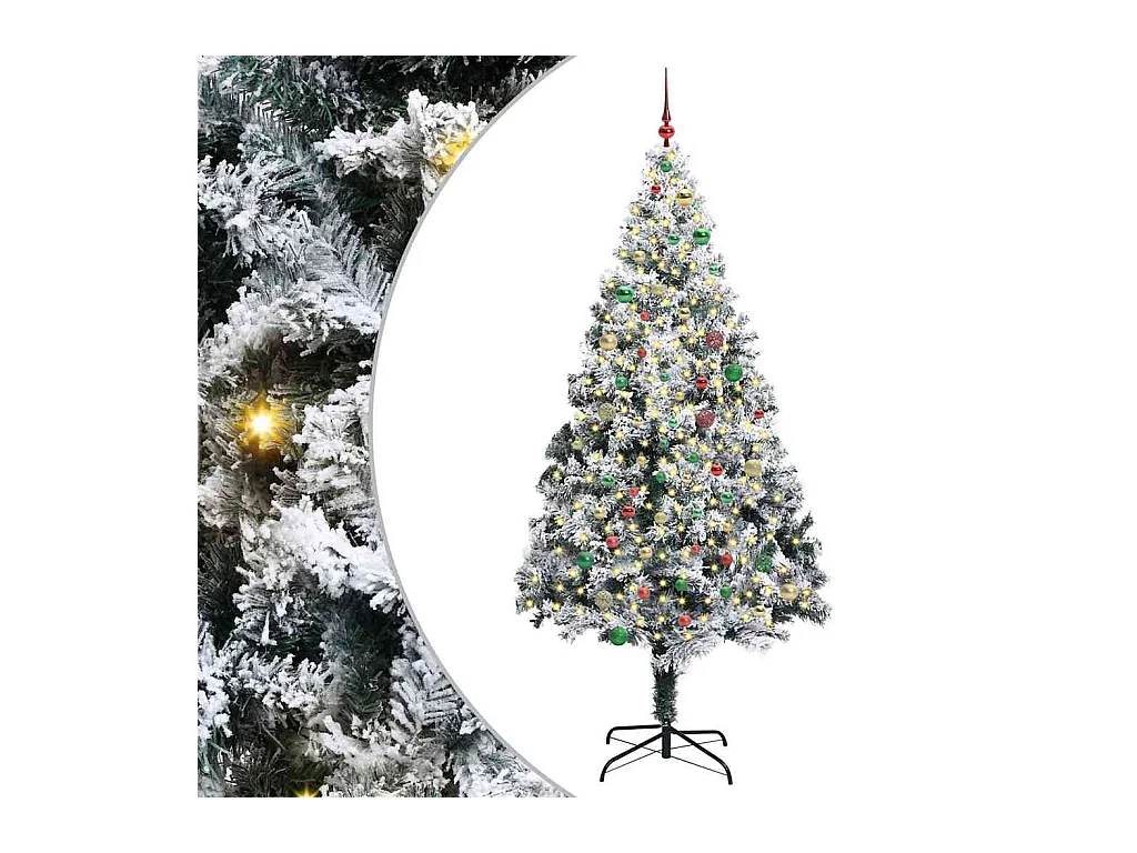 Árbol de Navidad artificial Verde 240 cm PVC y Acero y Plástico