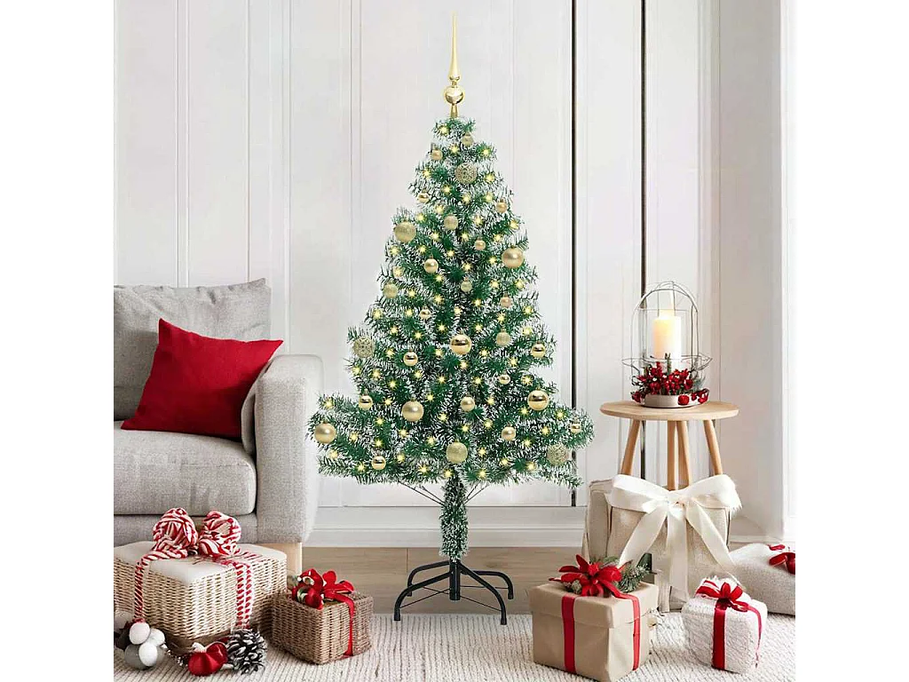 Arbre de Noël artificiel floconné de neige avec lumière LED