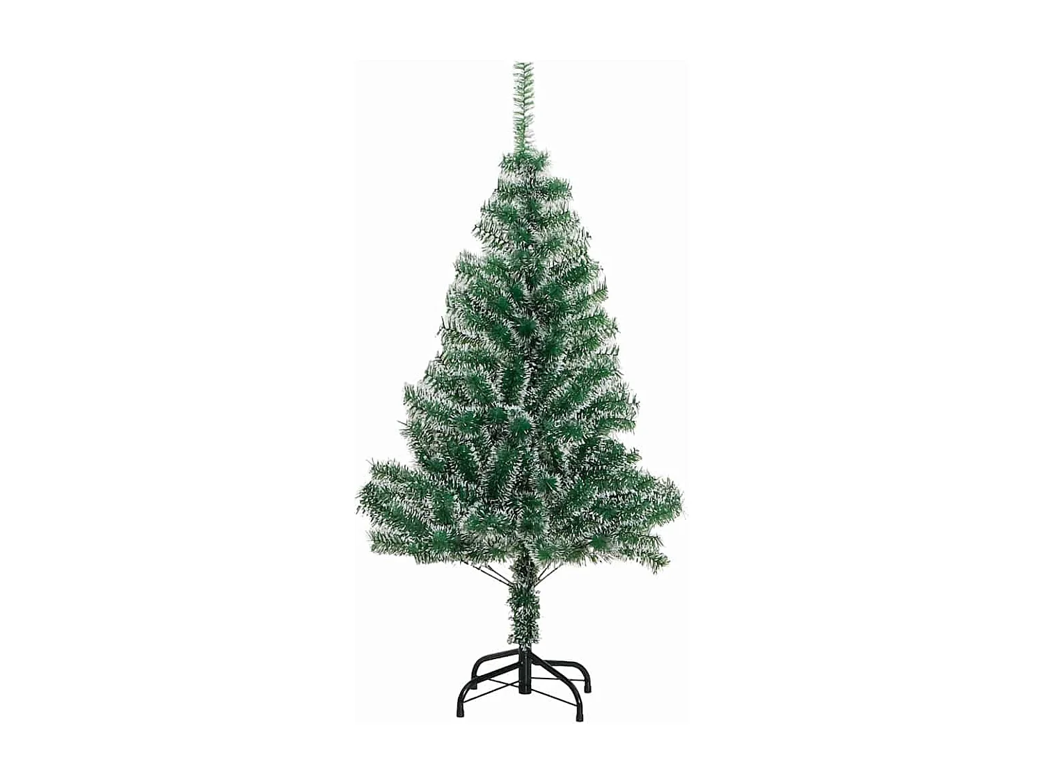 Kunstkerstboom Sneeuw Gevlokt met LED Licht Groen en Wit 120 cm