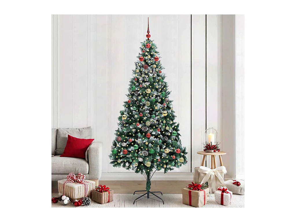 Árbol de Navidad artificial Verde 240 cm PVC y Acero y Plástico