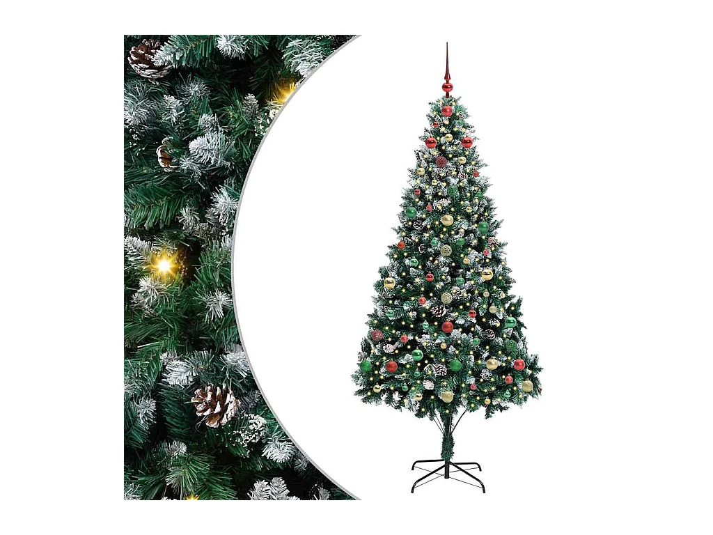 Árbol de Navidad artificial Verde 240 cm PVC y Acero y Plástico