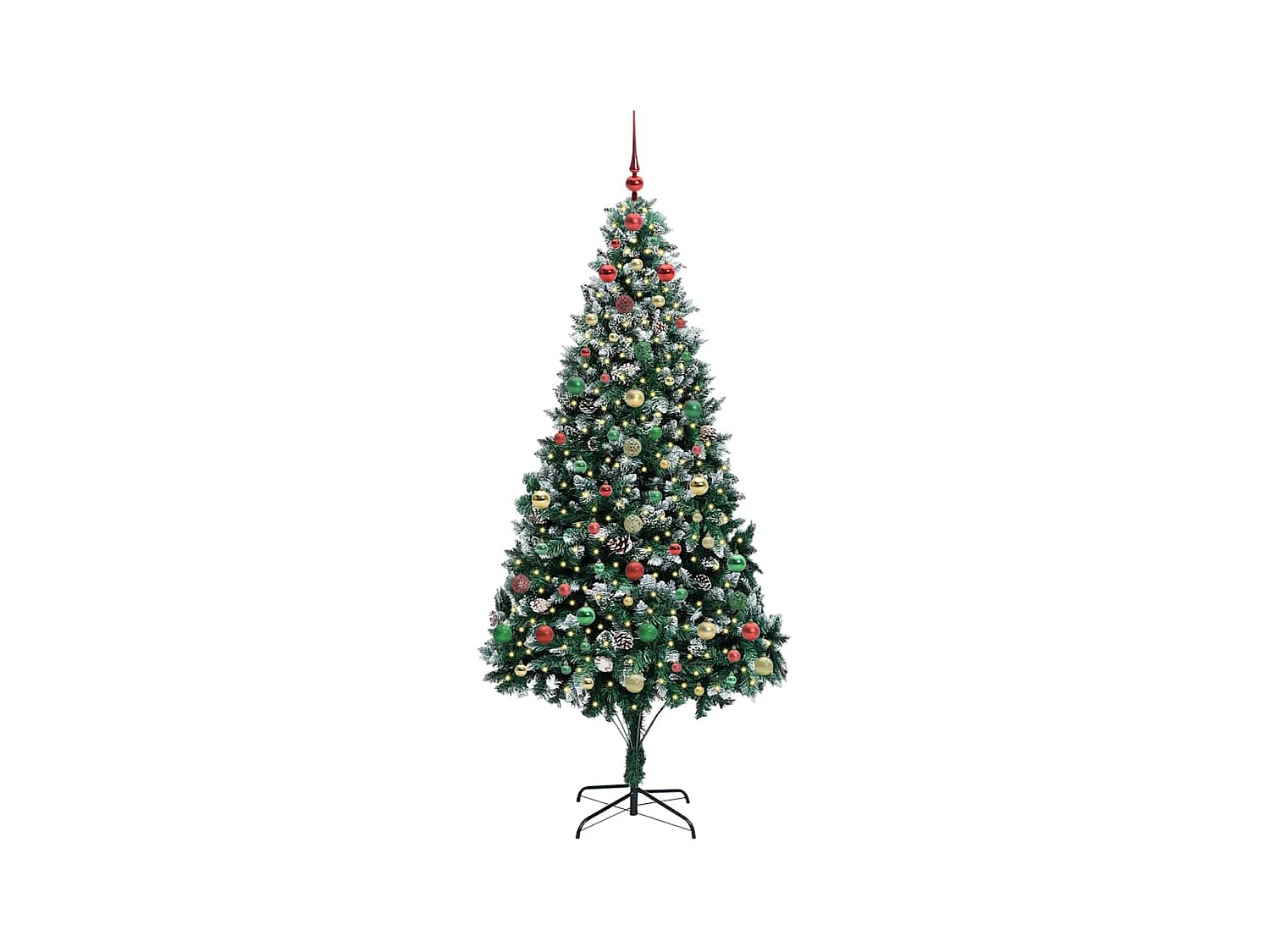 Árbol de Navidad artificial Verde 240 cm PVC y Acero y Plástico