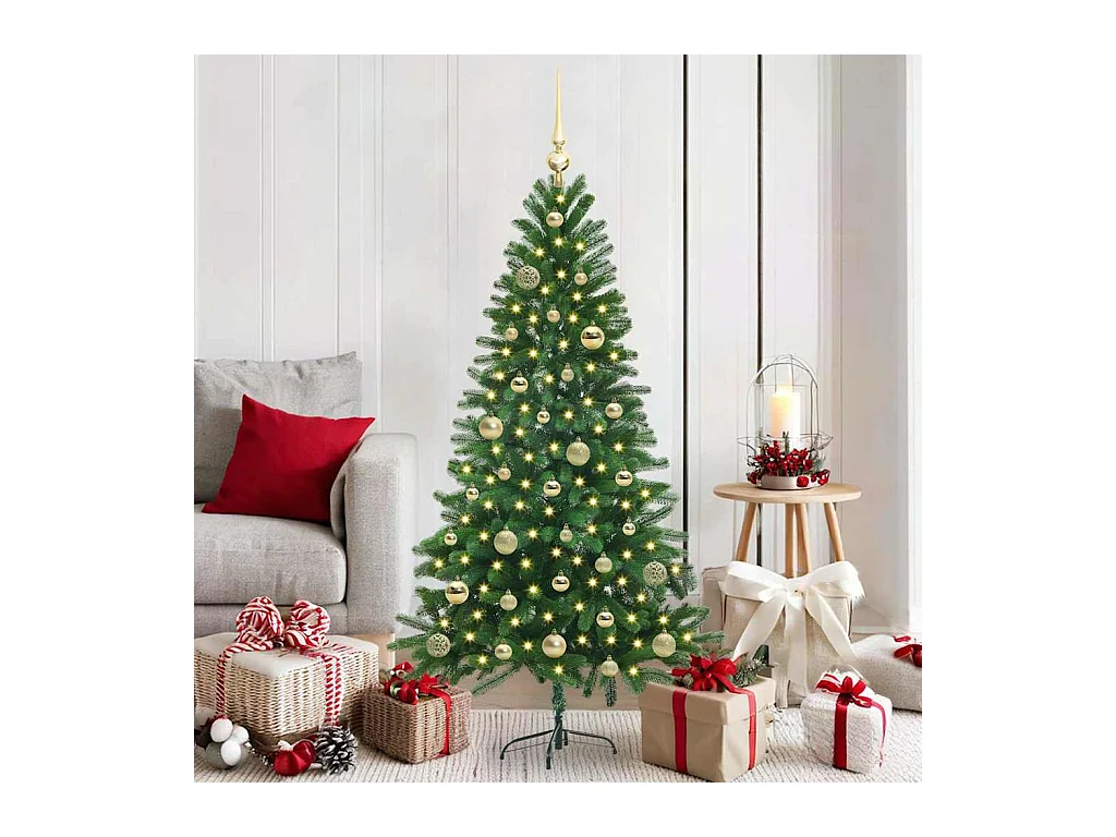 Sapin de Noël avec 150 LED avec support Vert 150 cm PE