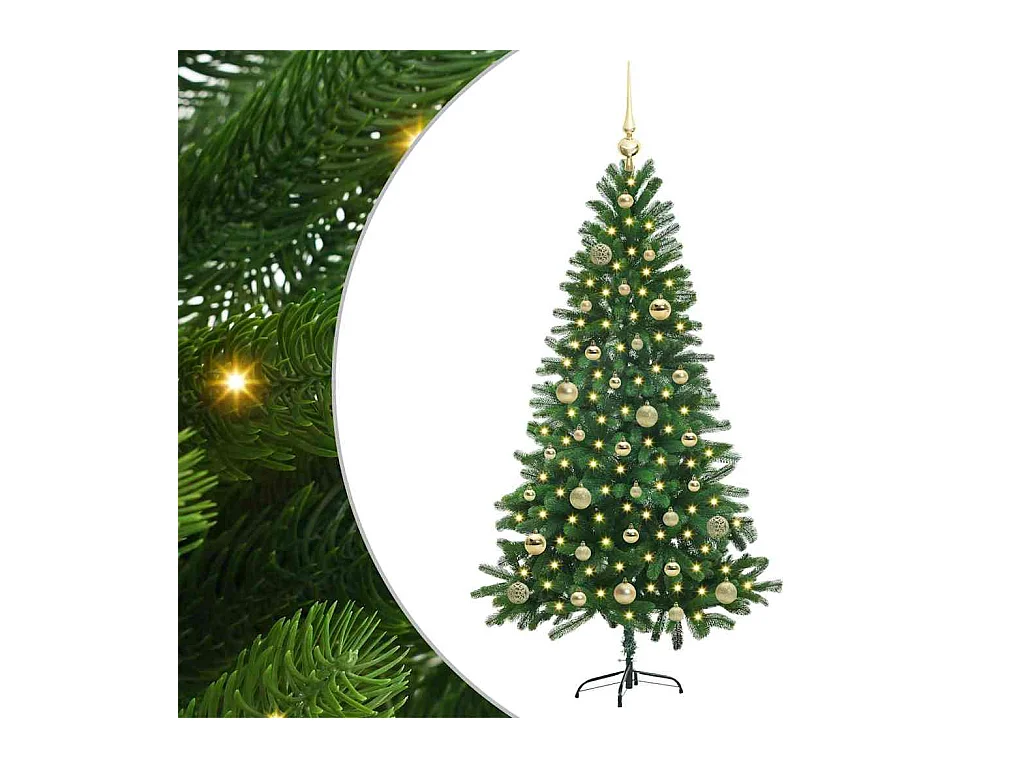 Sapin de Noël avec 150 LED avec support Vert 150 cm PE
