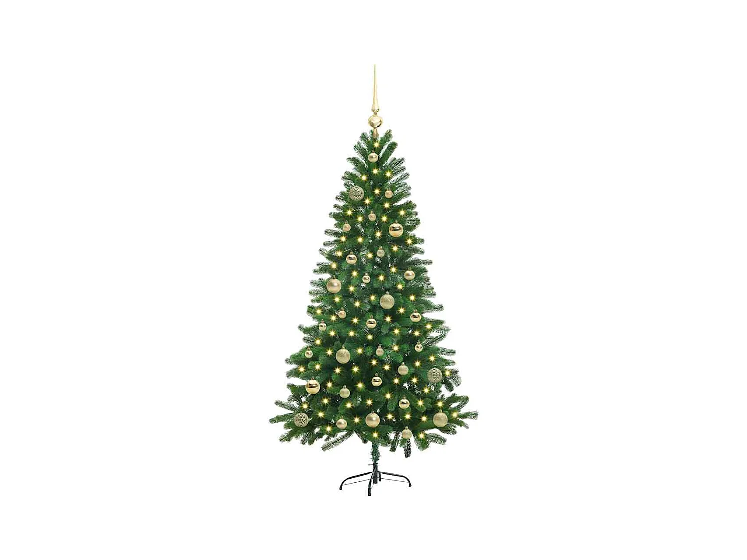 Sapin de Noël avec 150 LED avec support Vert 150 cm PE