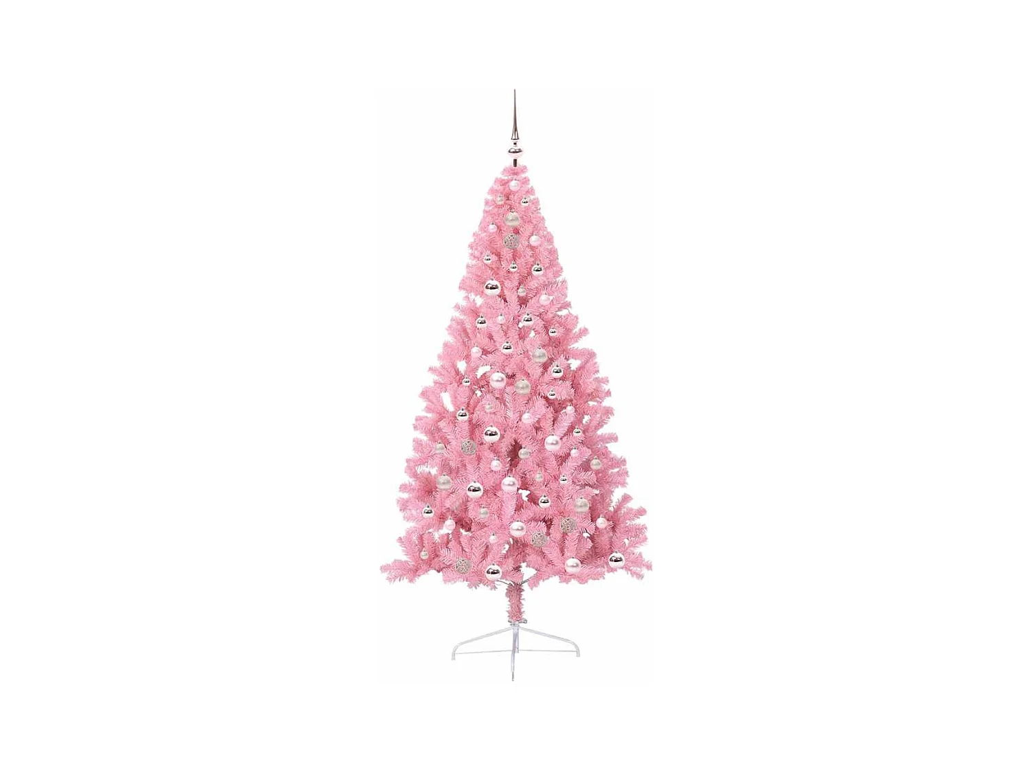 Sapin de Noël artificiel pré-éclairé Rose 210 cm PVC