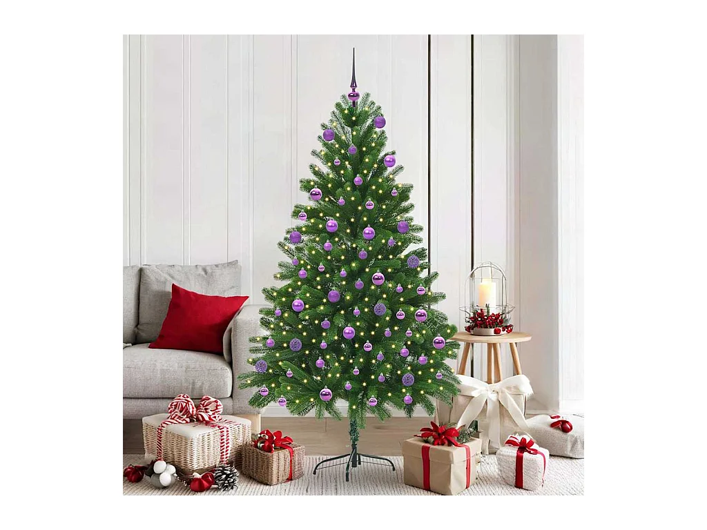 Sapin de Noël avec 300 LED avec support Vert 180 cm PE