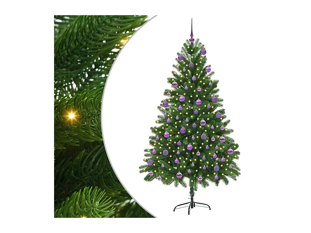 Sapin de Noël avec 300 LED avec support Vert 180 cm PE
