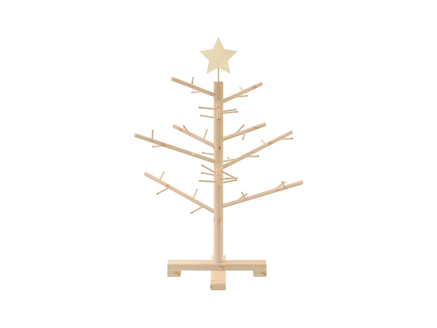 Arbre de Noël en bois Naturel 75 cm Bois massif en pin