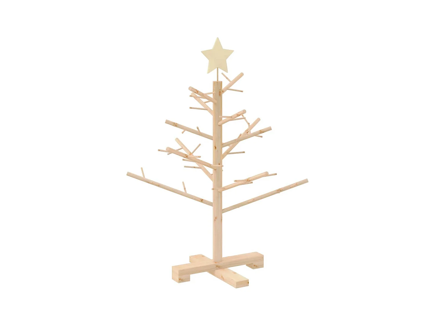 Arbre de Noël en bois Naturel 75 cm Bois massif en pin
