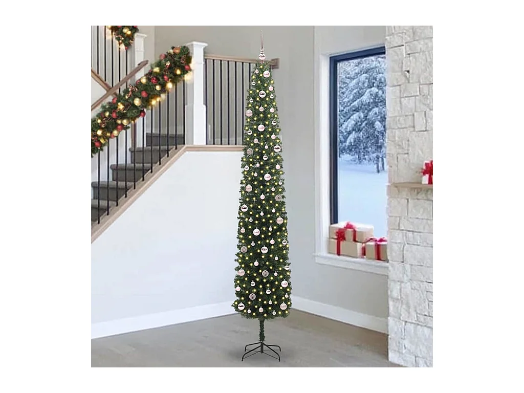 Árbol de Navidad artificial Verde 270 cm PVC, Acero y Plástico