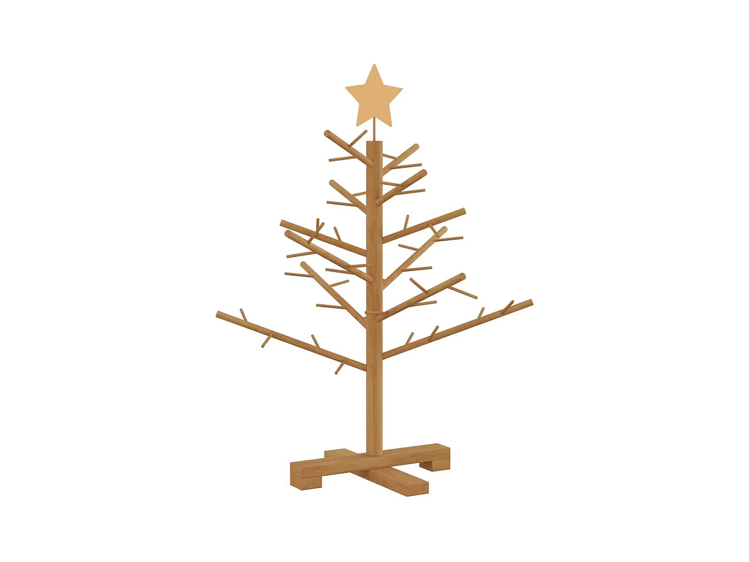 Arbre de Noël en bois Marron 75 cm Bois massif en pin