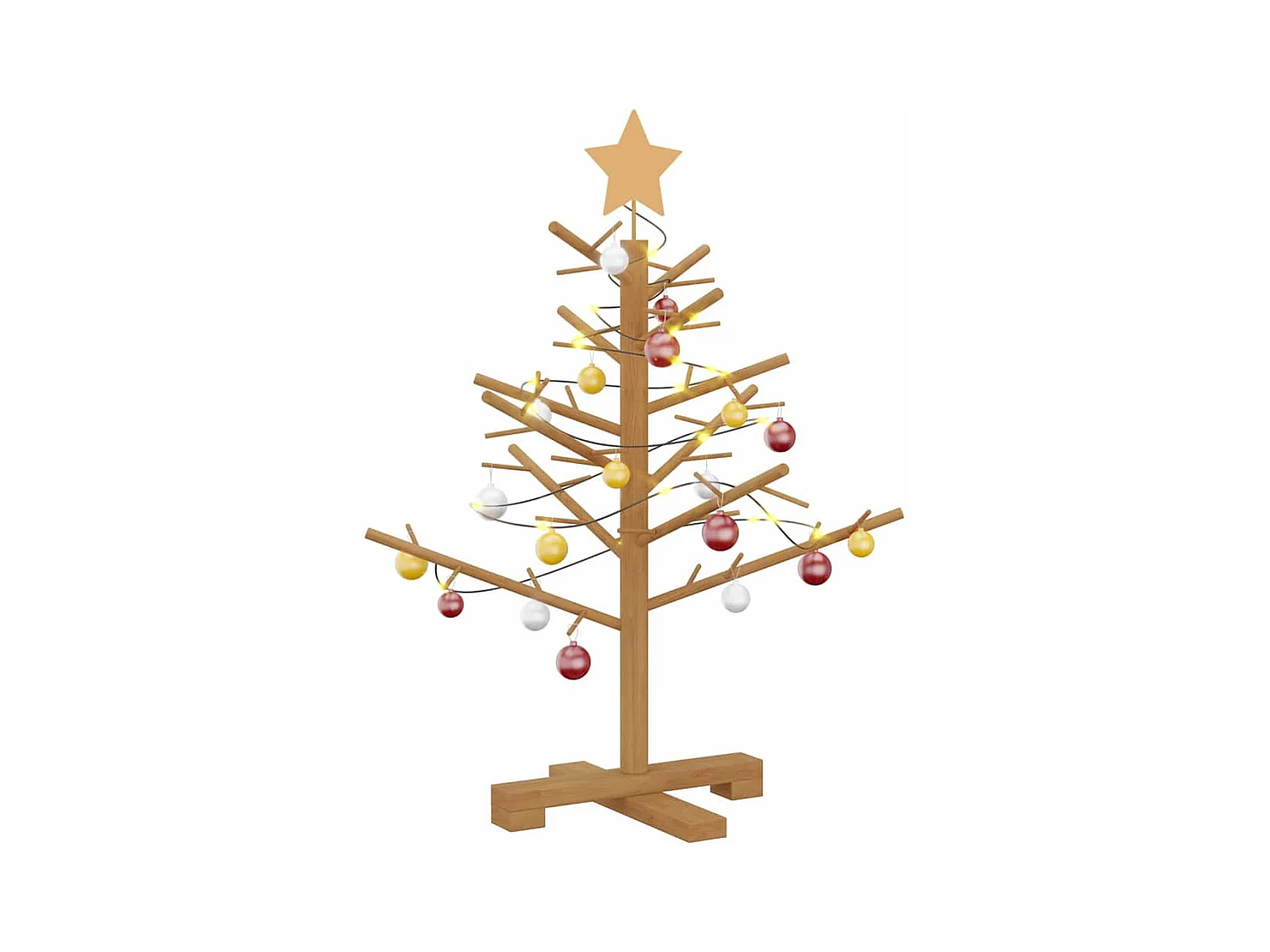 Arbre de Noël en bois Marron 75 cm Bois massif en pin