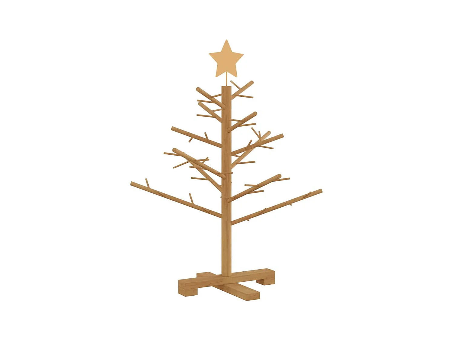 Arbre de Noël en bois Marron 75 cm Bois massif en pin