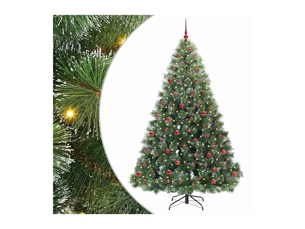 Sapin de Noël artificiel avec 300 LED Vert 210 cm PE et PVC