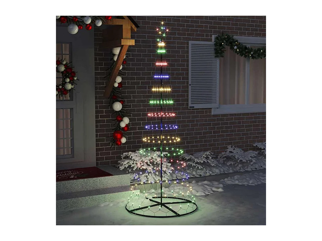 Arbre de Noël LED Multicolore 100 x 100 x 250 cm Métal