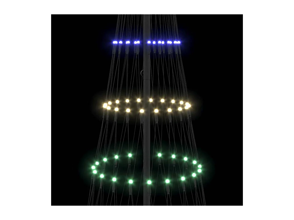Arbre de Noël LED Multicolore 100 x 100 x 250 cm Métal