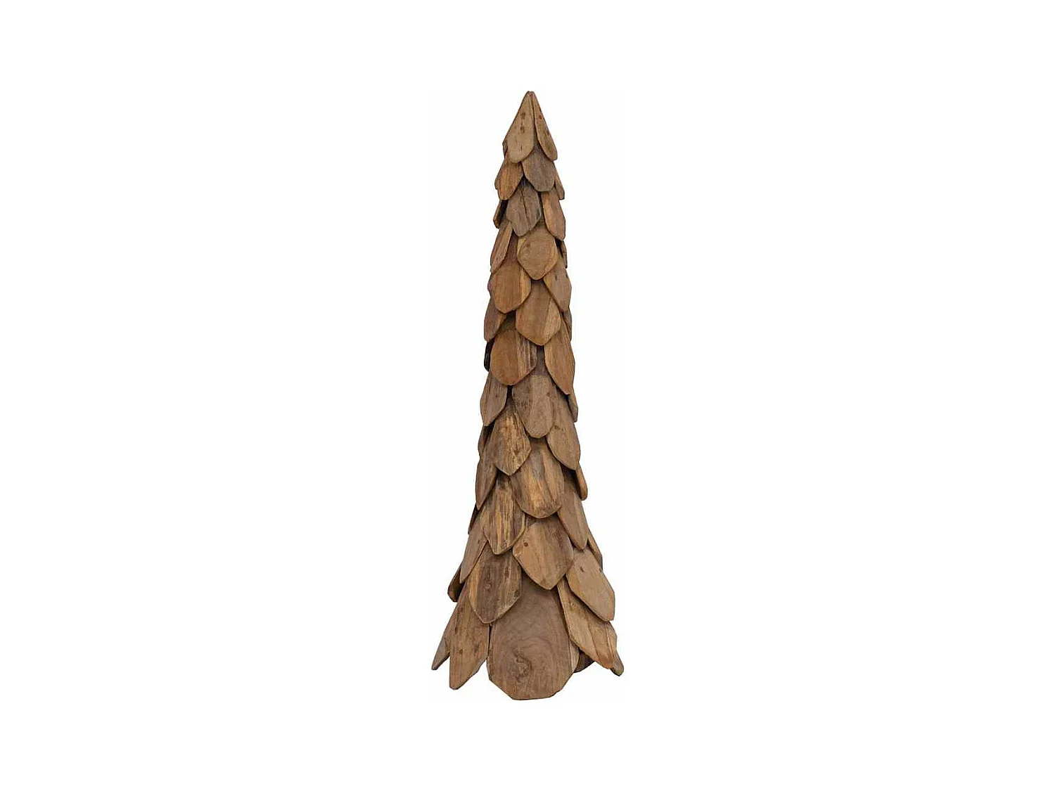Sapin de Noël avec support Marron 110 cm Bois de teck solide