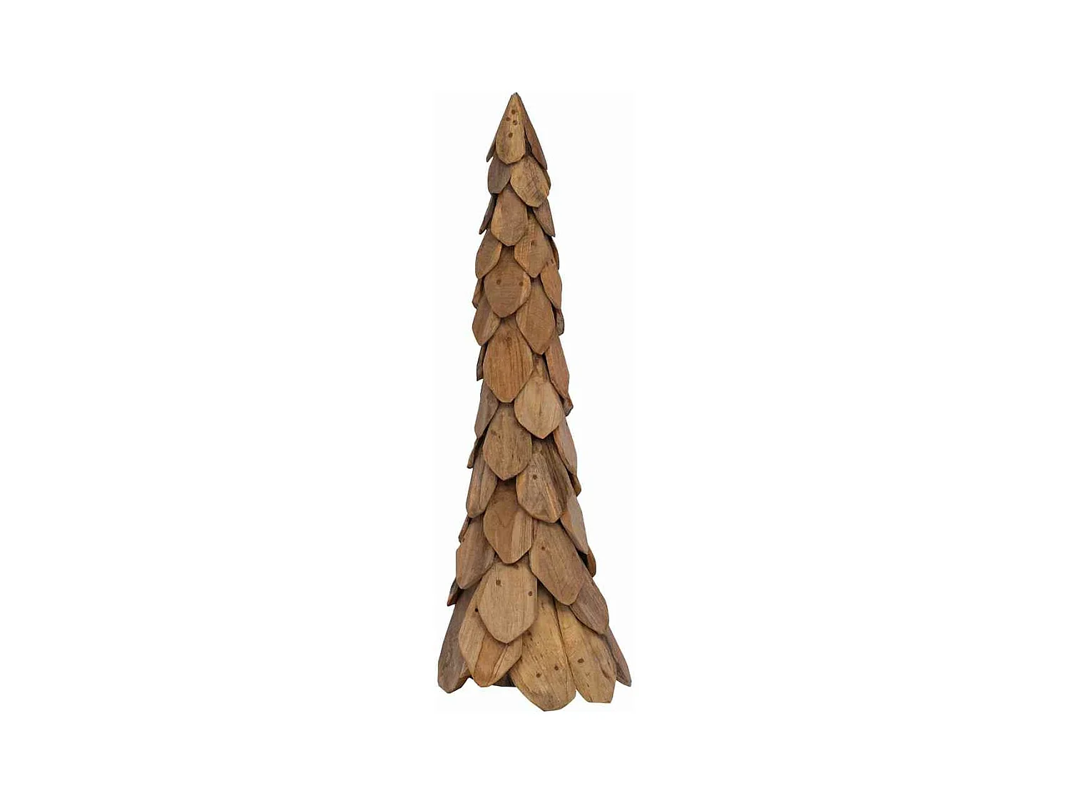 Sapin de Noël avec support Marron 110 cm Bois de teck solide