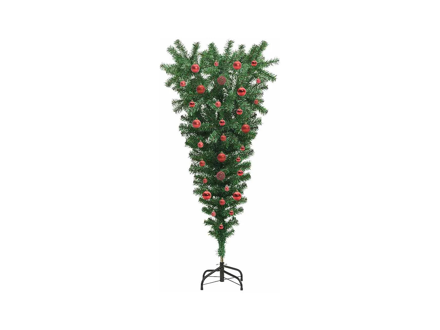 Árbol de Navidad artificial preiluminado invertido con juego de bolas