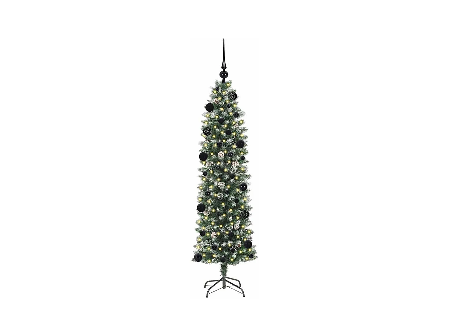 Arbre de Noël artificiel slim avec 150 LED Vert et blanc 150 cm